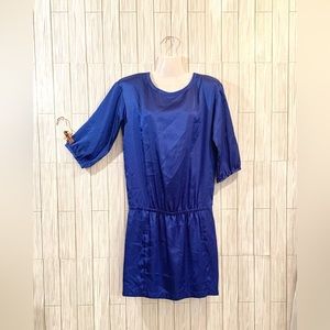 Royal Blue Satin Tunic Dress
